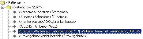 Mehrzeiliger Text im Baum