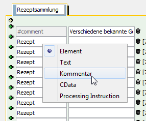 Kontextmenü für Knoten