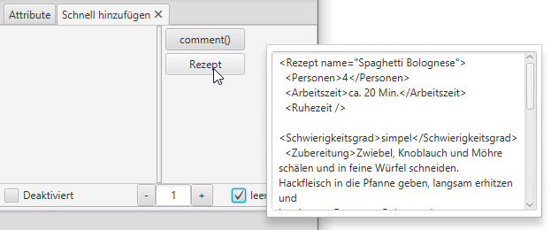 Ähnliche Knoten/Attribute hinzufügen