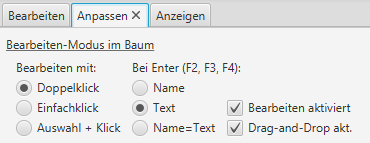 Ändern direkt im Baum