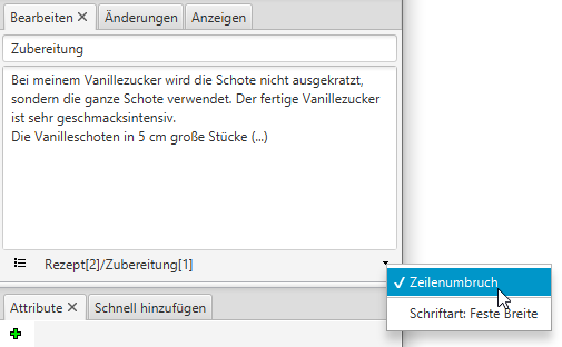 Option Zeilenumbruch