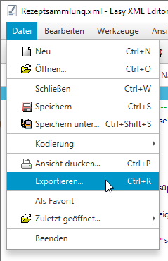 Datei->HTML-Export...