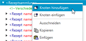 Kontextmenü: neuer Knoten