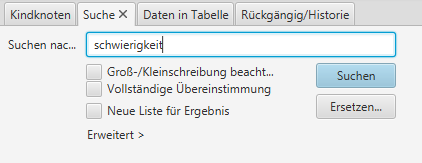 Tab Suche