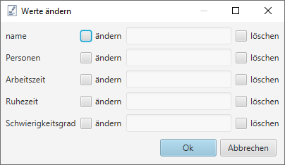 Fenster Werte setzen